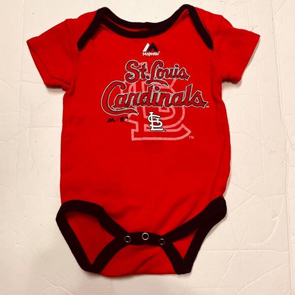 Majestic Saint Louis Cardinals Bodysuit Boys Size 6/9 Months - Picture 1 of 3